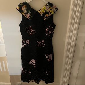Erdem Black Floral Midi Dress